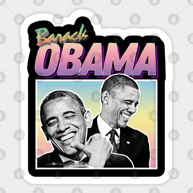 President Barack Obama Graphic Design 90s Style Hipster Statement Tee Sticker by DankFutura